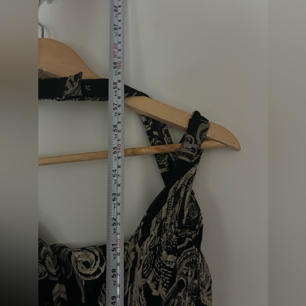 Adrianna Papell  silk  dress occasion black beige pattern print floral gown - Picture 13 of 13